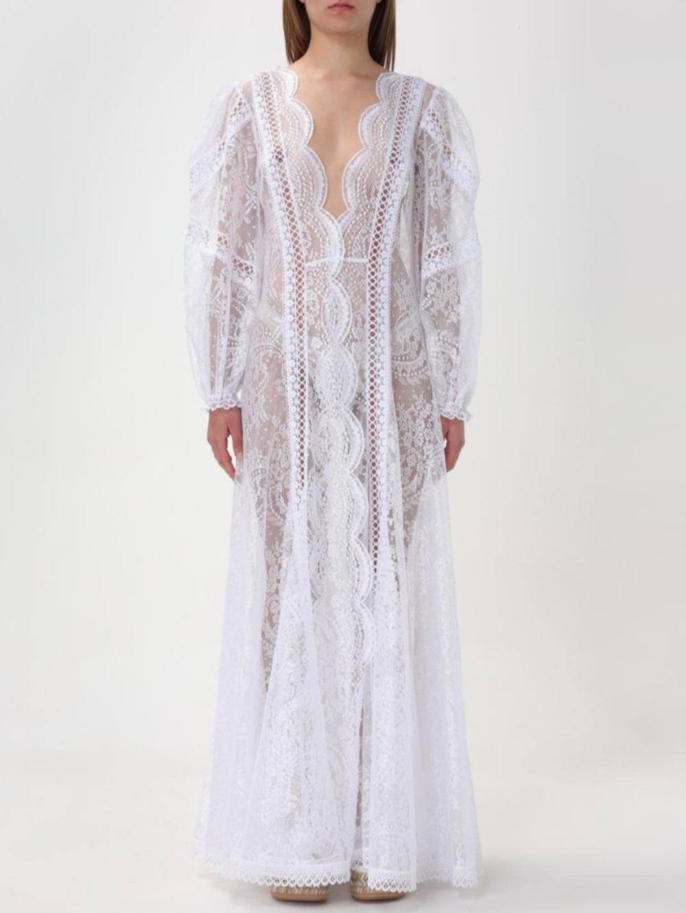 Charo Ruiz Lodie White Embroidered Lace Maxi Cover Up - Picture 4 of 8